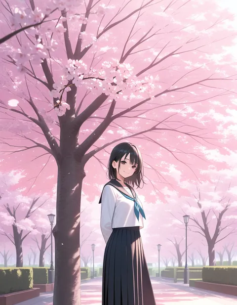 桜の重み1.0。人物が画面の主役になっている